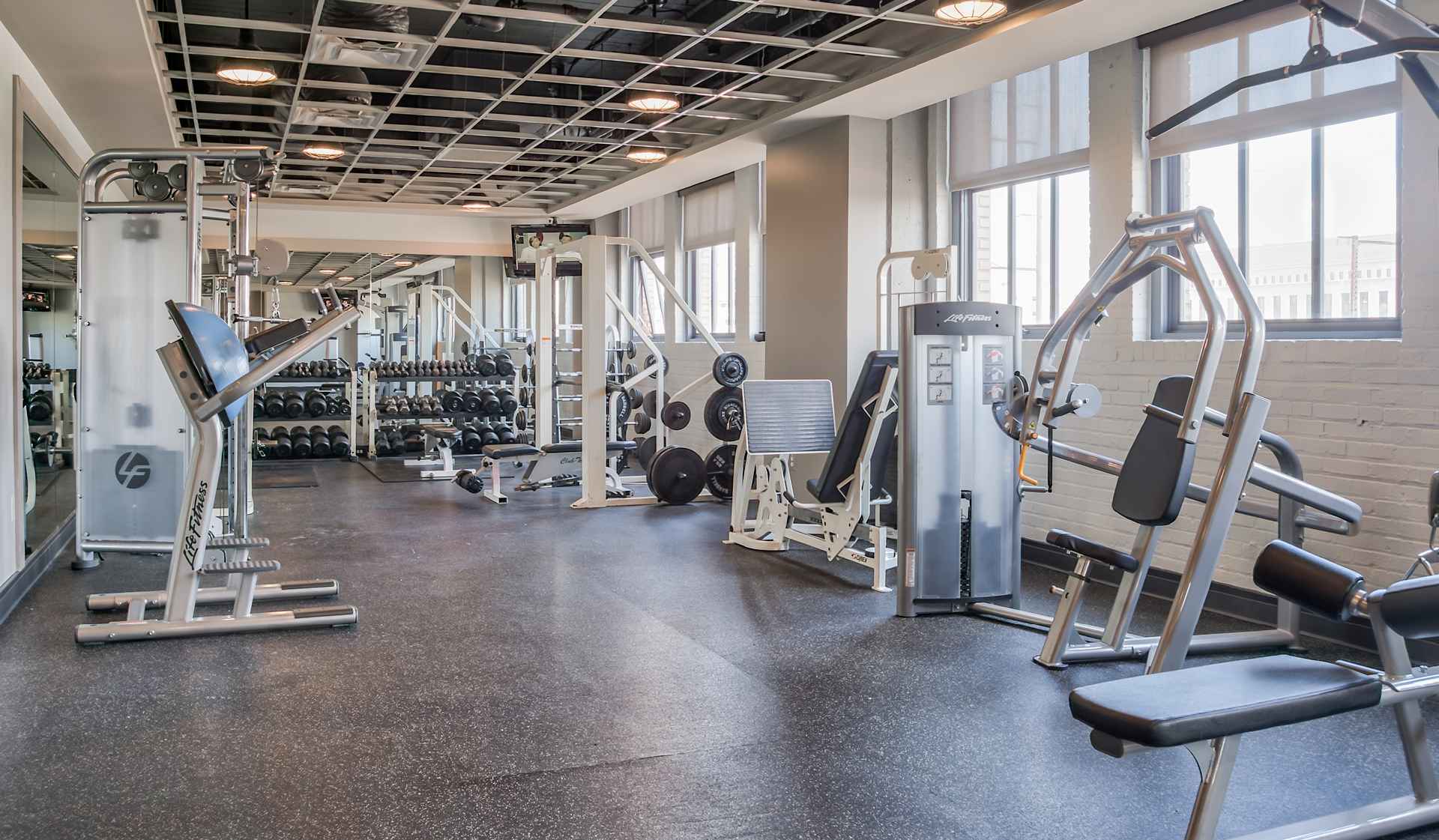 Updated fitness center with new equipment